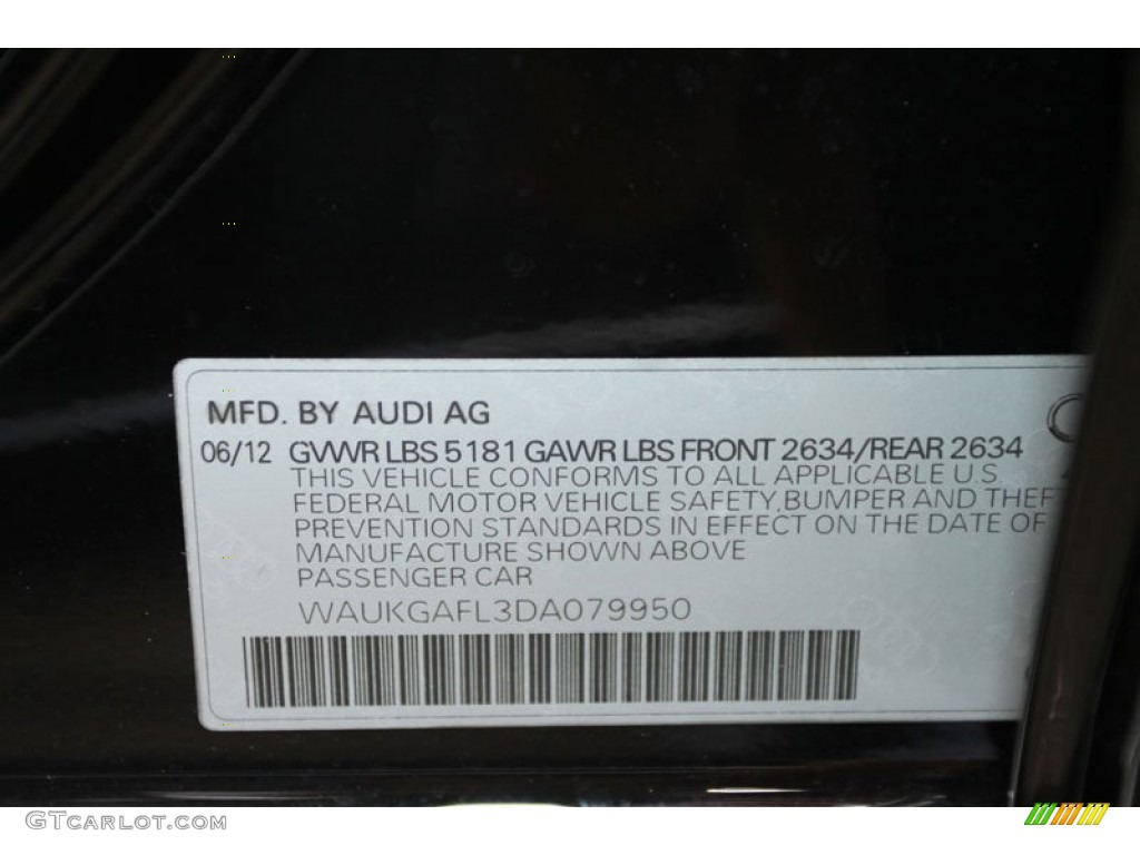 2013 Audi S4 3.0T quattro Sedan Info Tag Photos