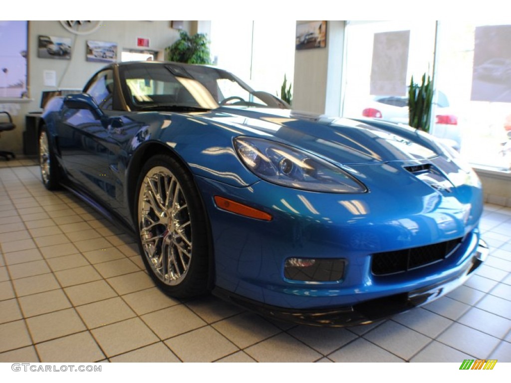 2009 Corvette ZR1 - Jetstream Blue Metallic / Ebony/Titanium Gray photo #6