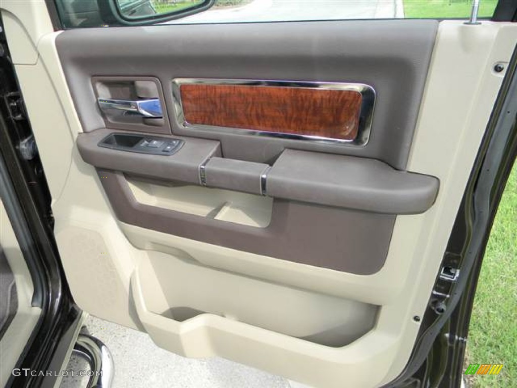 2011 Dodge Ram 1500 Laramie Crew Cab 4x4 Light Pebble Beige/Bark Brown Door Panel Photo #68245966