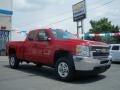 2012 Victory Red Chevrolet Silverado 2500HD LT Extended Cab 4x4  photo #3