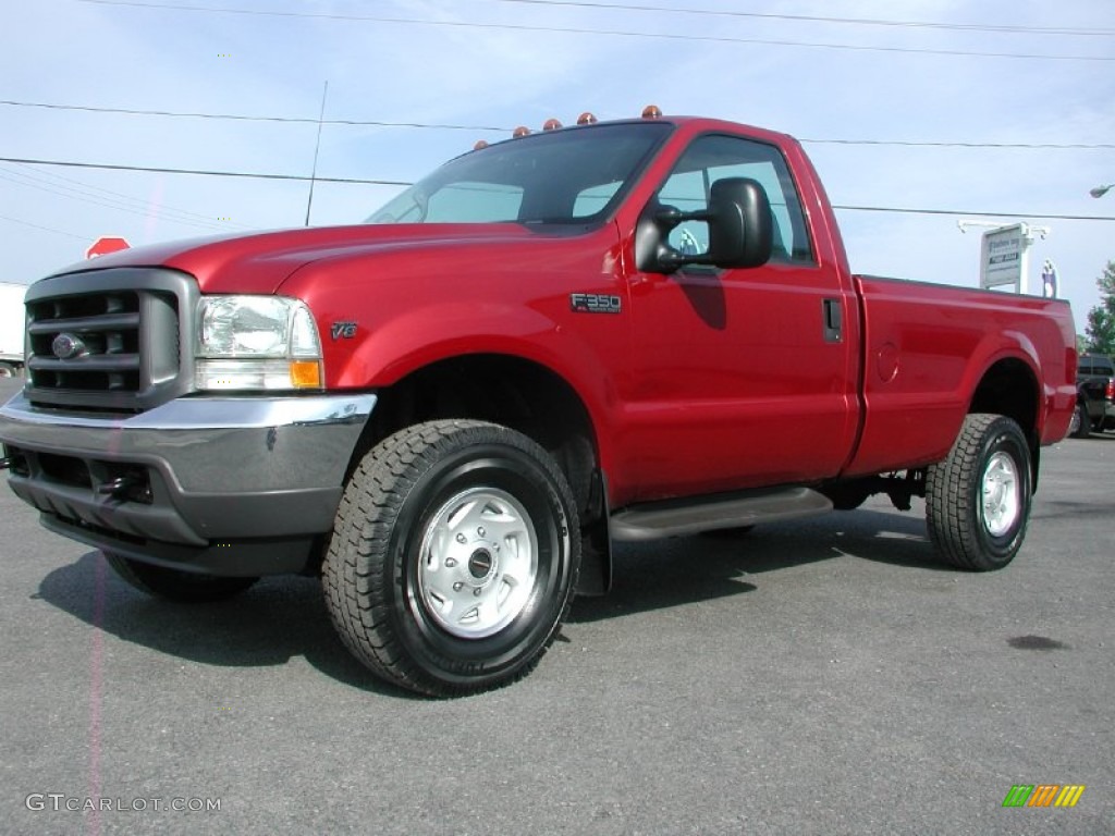 Toreador Red Metallic 2002 Ford F350 Super Duty XL Regular Cab 4x4 Exterior Photo #68248459
