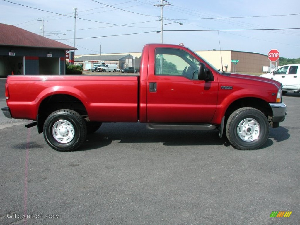 2002 F350 Super Duty XL Regular Cab 4x4 - Toreador Red Metallic / Medium Flint photo #17