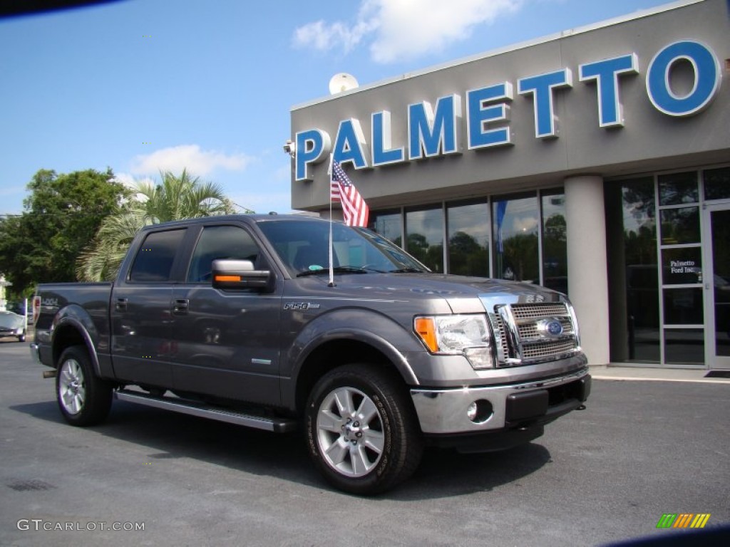 2011 F150 Lariat SuperCrew 4x4 - Sterling Grey Metallic / Black photo #2