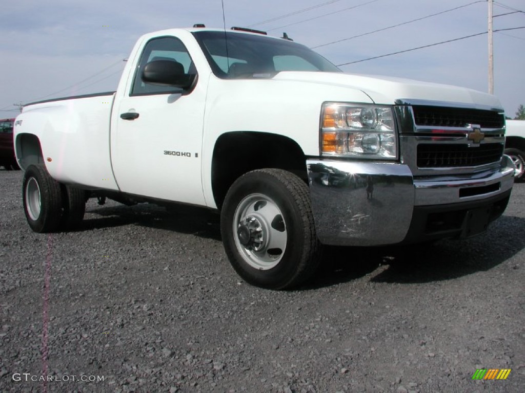 2009 Silverado 3500HD Work Truck Regular Cab 4x4 Dually - Summit White / Dark Titanium photo #1