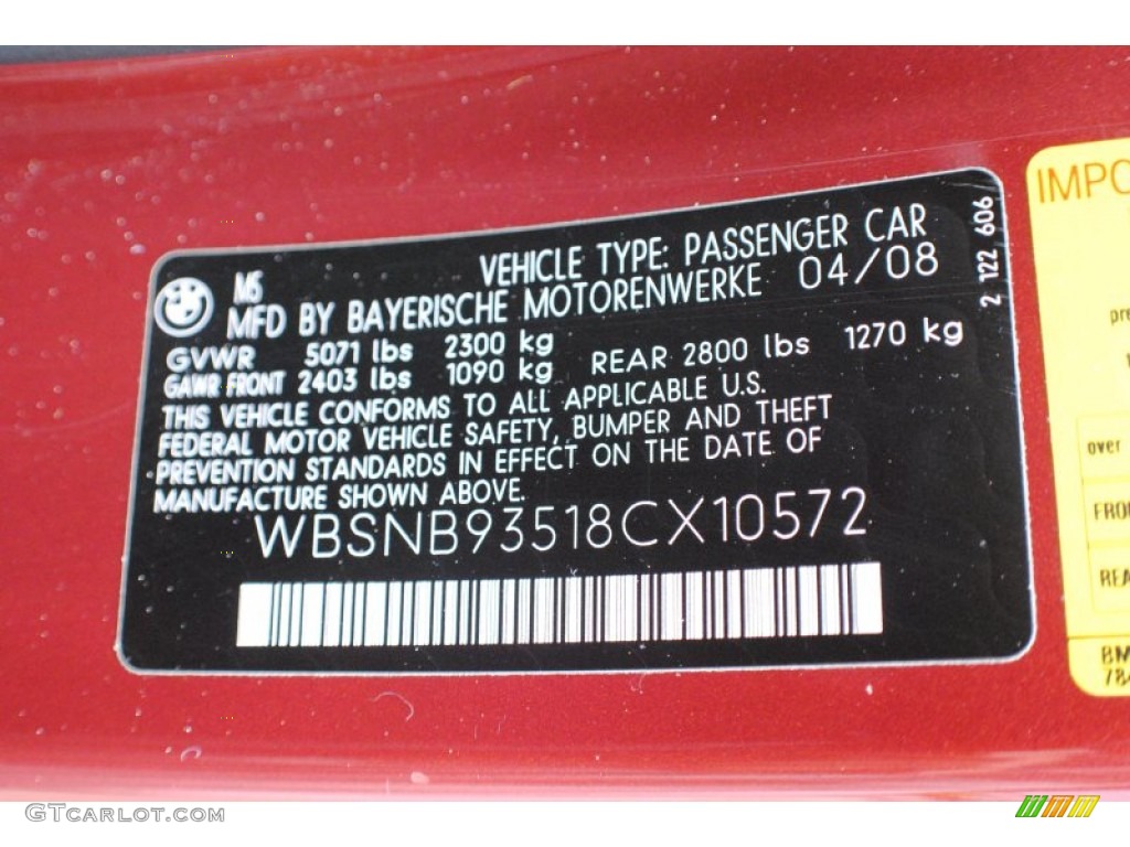 2008 M5 Sedan - Indianapolis Red Metallic / Black photo #17
