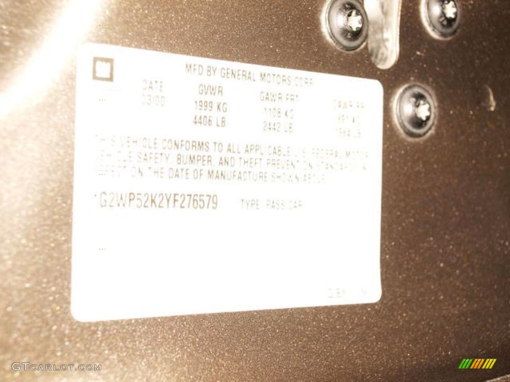 2000 Grand Prix GT Sedan - Champagne Beige Metallic / Dark Taupe photo #5