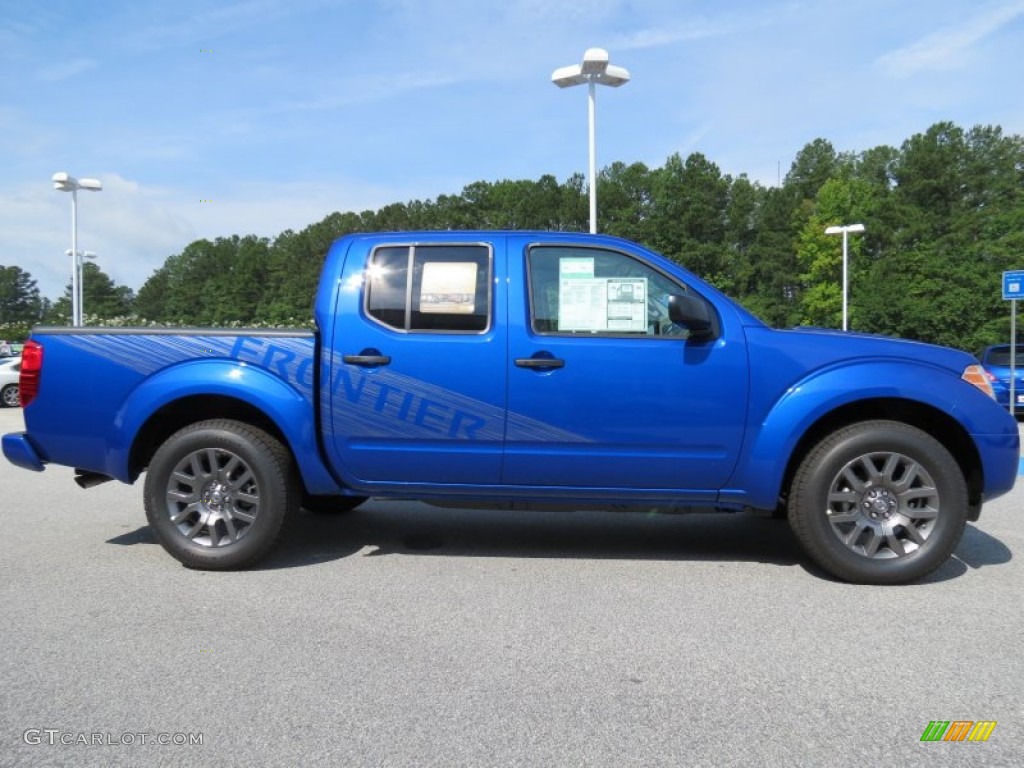 Metallic blue nissan frontier