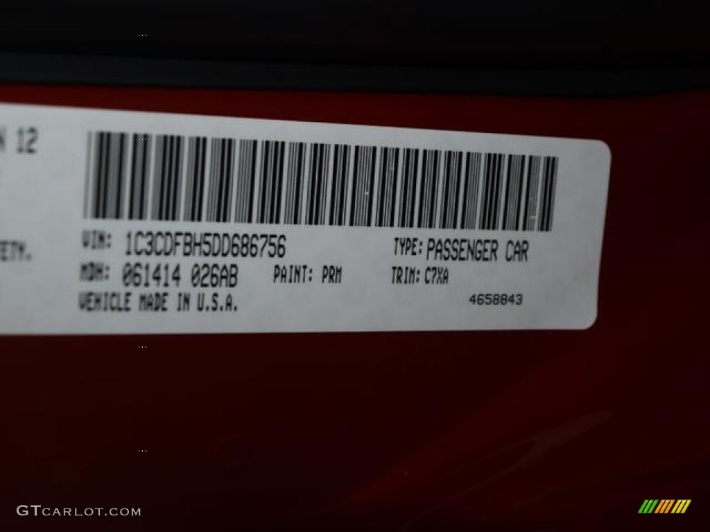 2013 Dart Color Code PRM for Redline 2-Coat Pearl Photo #68254402