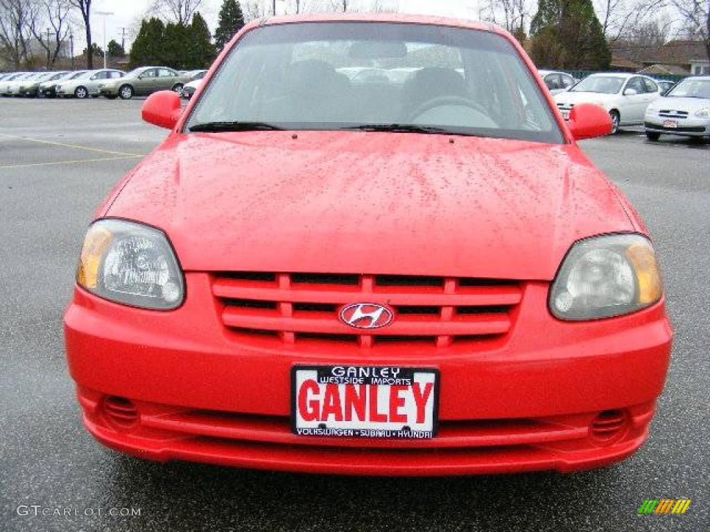 2003 Accent GL Sedan - Retro Red / Gray photo #8
