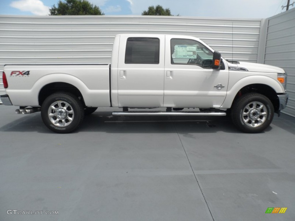 2012 F250 Super Duty Lariat Crew Cab 4x4 - White Platinum Metallic Tri-Coat / Black photo #2