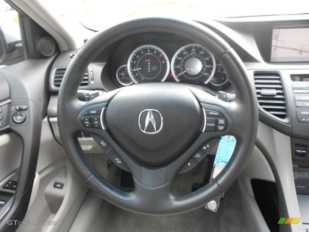 2012 Acura TSX Technology Sedan Taupe Steering Wheel Photo #68261404