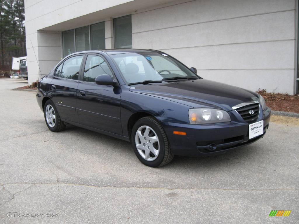 2004 Elantra GLS Sedan - Moonlit Blue / Dark Gray photo #1