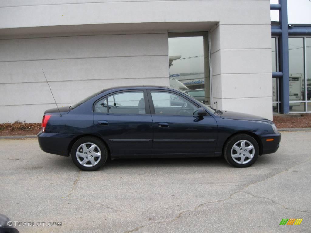 2004 Elantra GLS Sedan - Moonlit Blue / Dark Gray photo #7