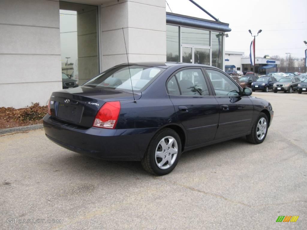 2004 Elantra GLS Sedan - Moonlit Blue / Dark Gray photo #8
