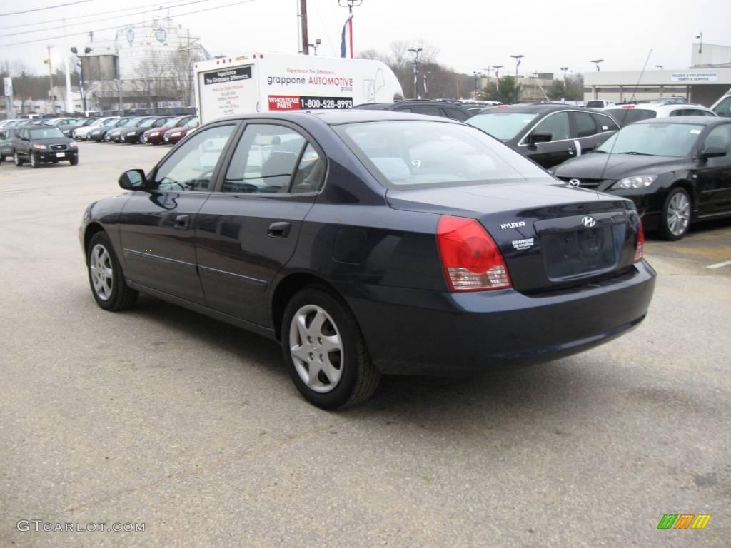 2004 Elantra GLS Sedan - Moonlit Blue / Dark Gray photo #10