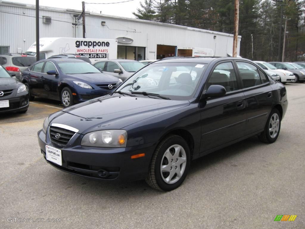 2004 Elantra GLS Sedan - Moonlit Blue / Dark Gray photo #11