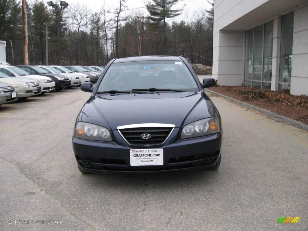 2004 Elantra GLS Sedan - Moonlit Blue / Dark Gray photo #12