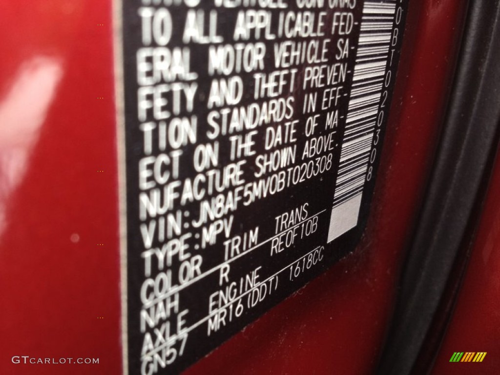 2011 Juke Color Code NAH for Cayenne Red Photo #68266757