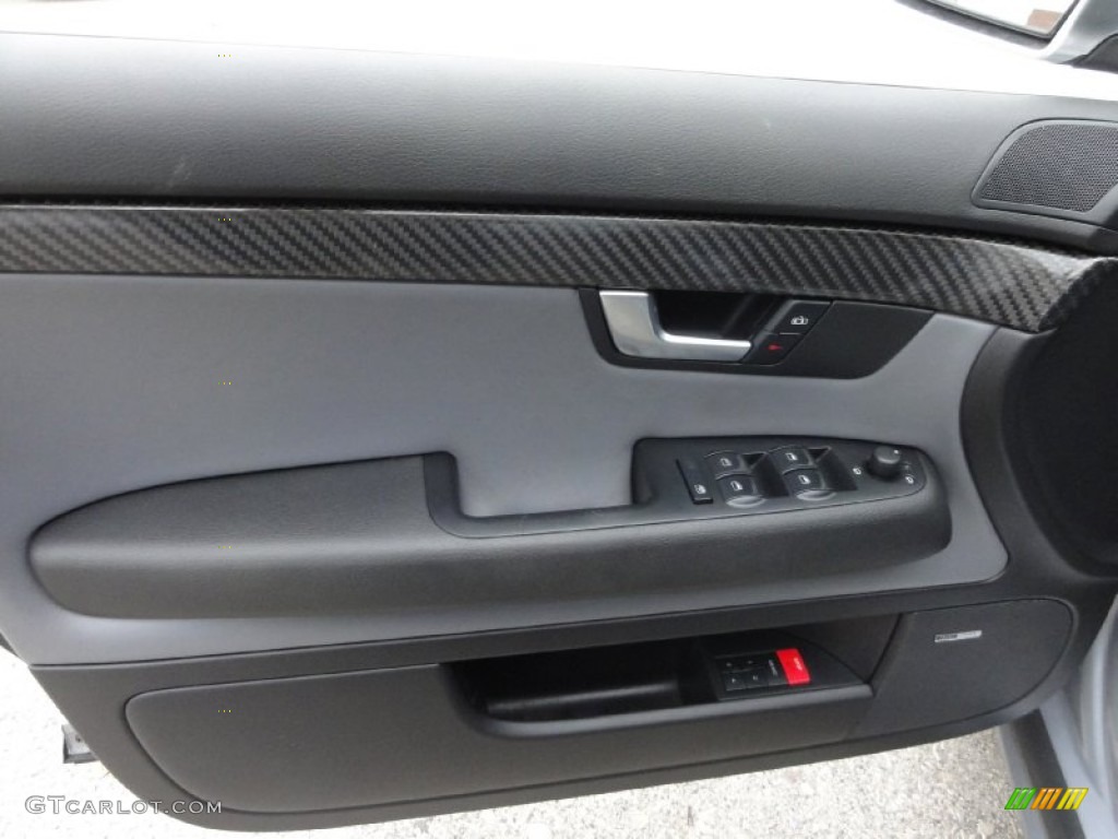 2006 Audi S4 25quattro Special Edition quattro Sedan Black/Jet Gray Door Panel Photo #68267549