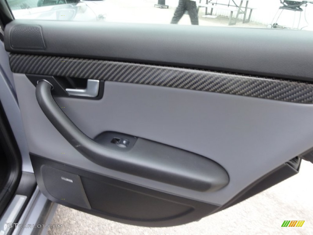 2006 Audi S4 25quattro Special Edition quattro Sedan Black/Jet Gray Door Panel Photo #68267657