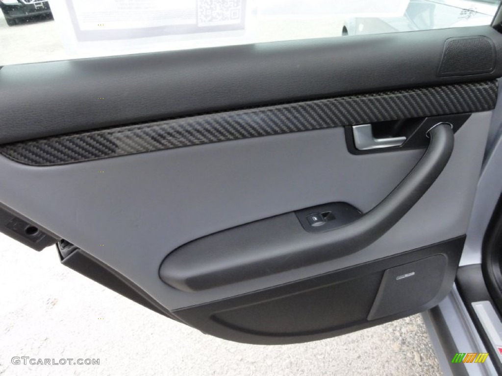 2006 Audi S4 25quattro Special Edition quattro Sedan Black/Jet Gray Door Panel Photo #68267675