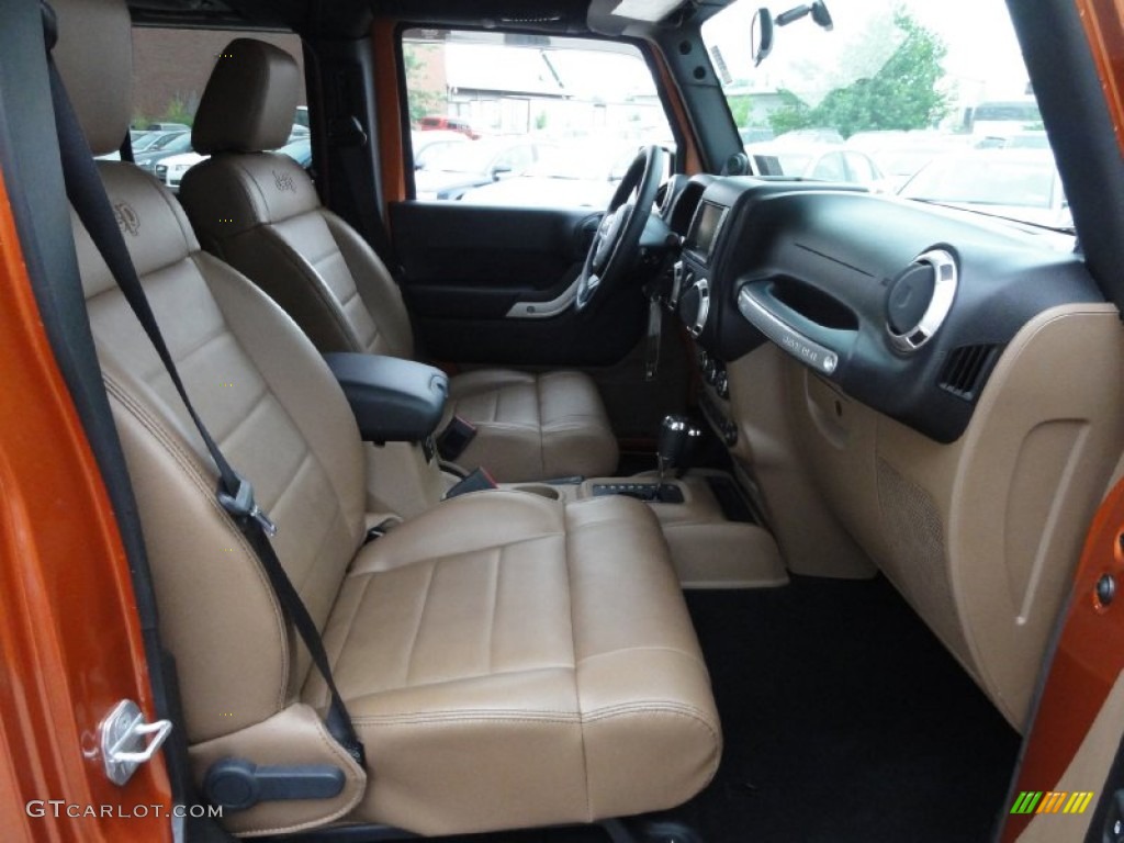 Black/Dark Saddle Interior 2011 Jeep Wrangler Unlimited Sahara 4x4 Photo #68269310