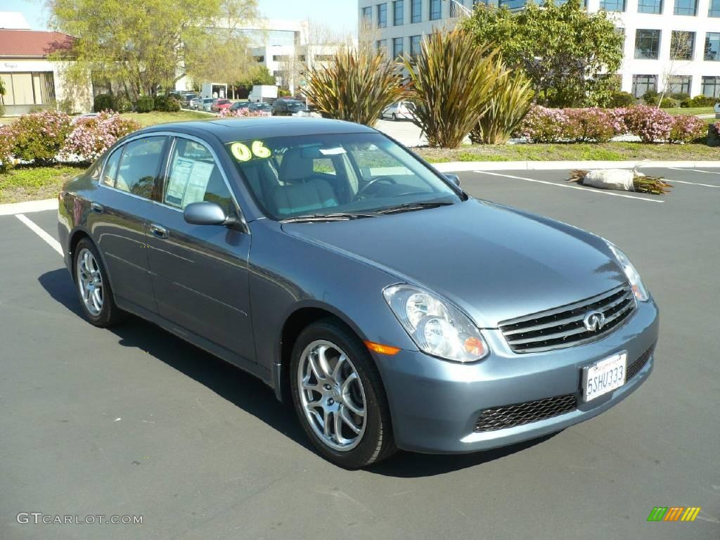 2006 G 35 Sedan - Lakeshore Slate Blue Metallic / Wheat photo #1