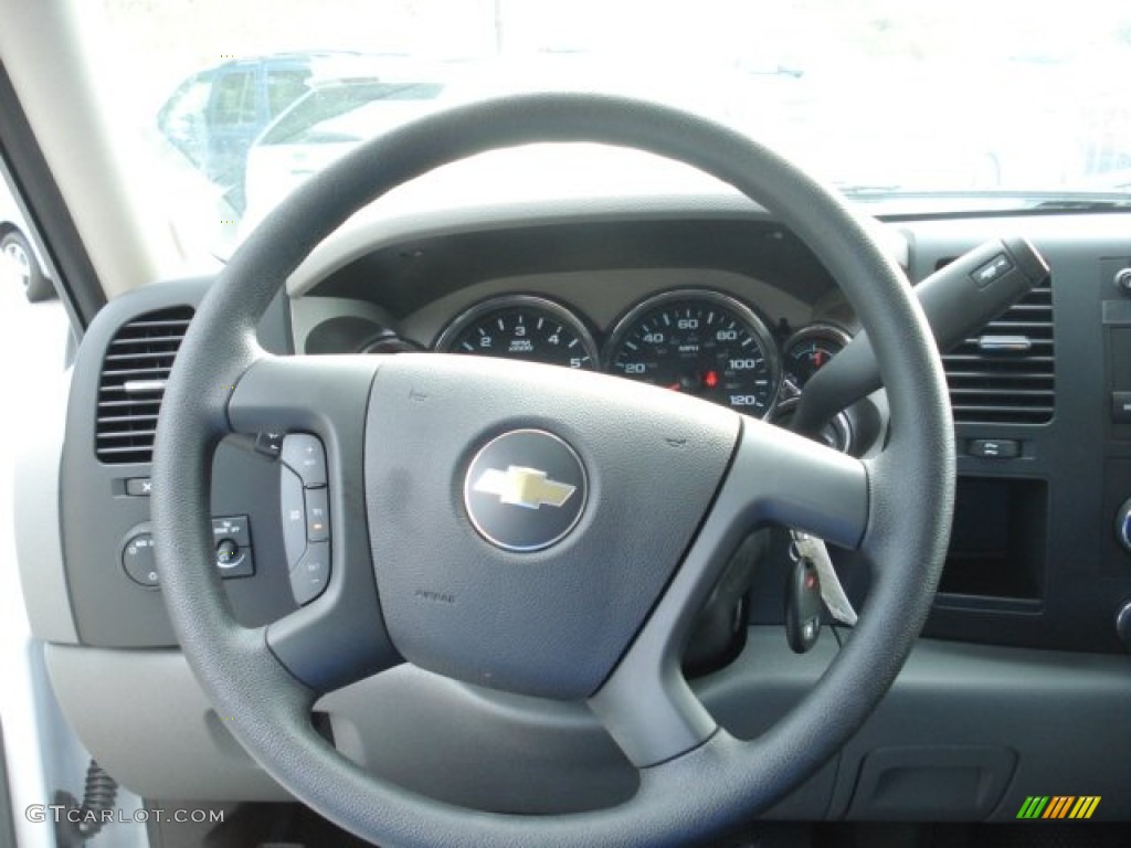 2012 Chevrolet Silverado 2500HD Work Truck Crew Cab Dark Titanium Steering Wheel Photo #68273606