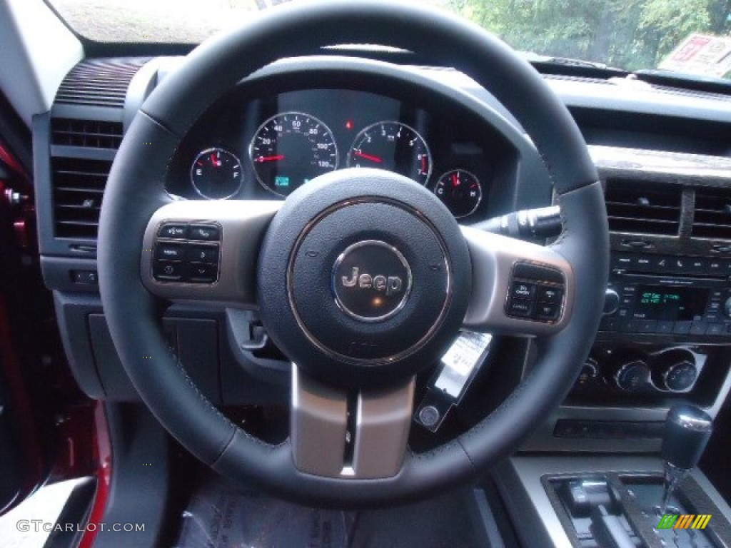 2012 Jeep Liberty Jet 4x4 Dark Slate Gray Steering Wheel Photo #68274692