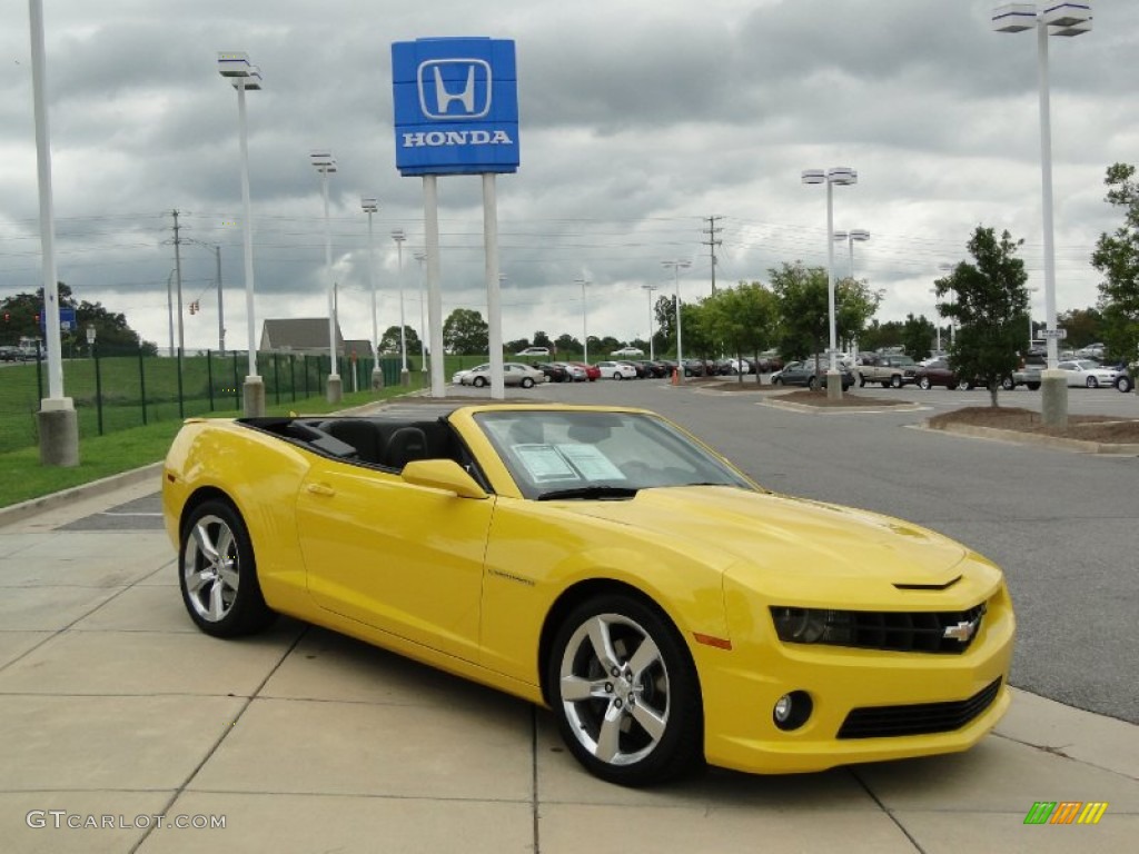 2011 Camaro SS/RS Convertible - Rally Yellow / Black photo #2