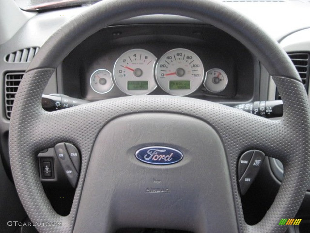 2007 Ford Escape Hybrid Medium/Dark Flint Steering Wheel Photo #68280185