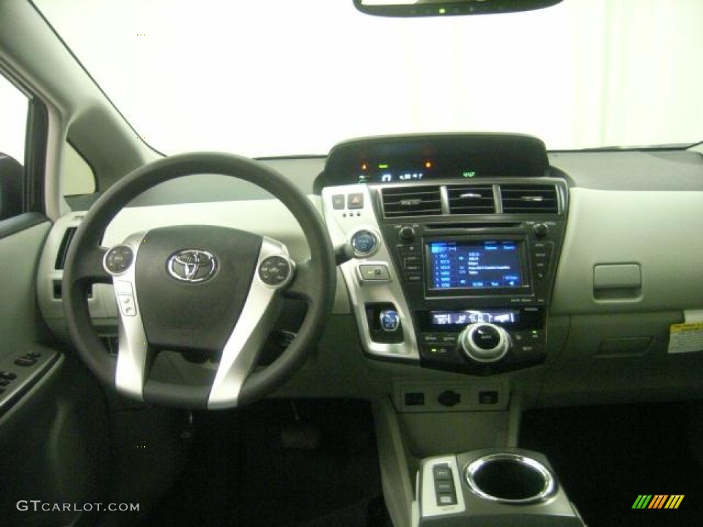 2012 Prius v Two Hybrid - Black / Misty Gray photo #7