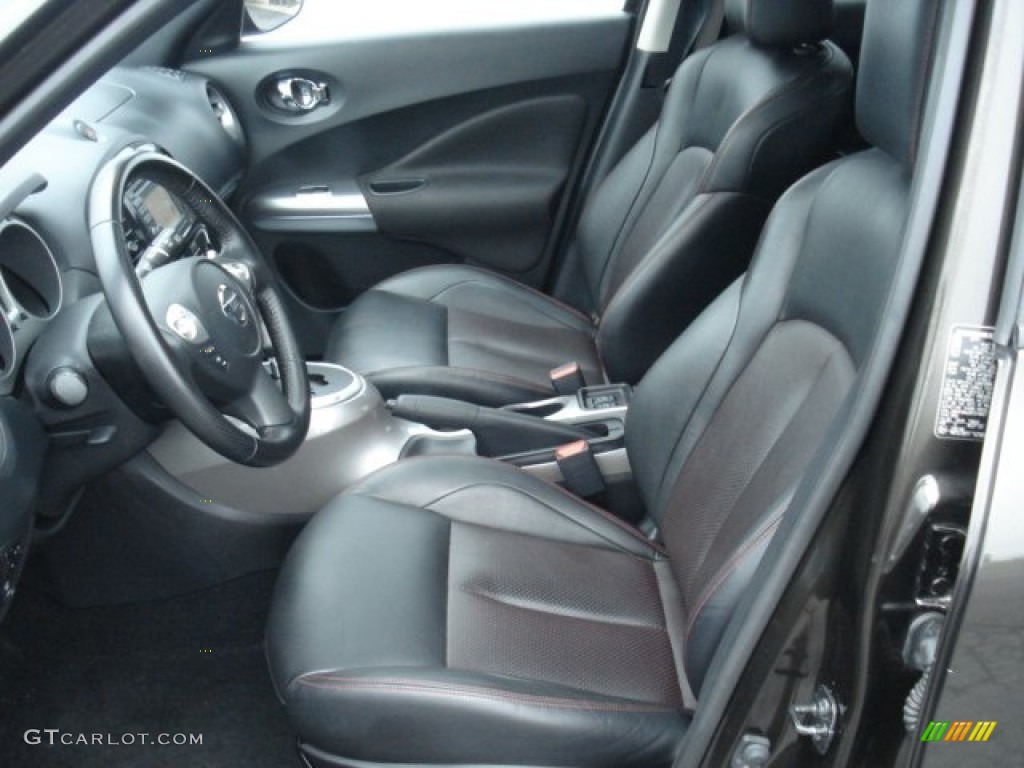 Black/Red w/Silver Trim Interior 2011 Nissan Juke SL AWD Photo #68284013