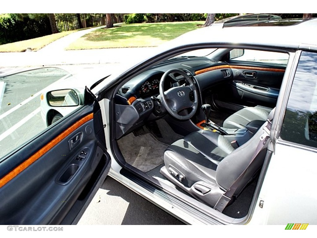 Charcoal Interior 2002 Toyota Solara SLE V6 Coupe Photo #68286329