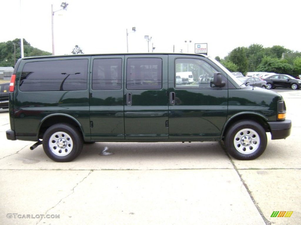 Dark Green Metallic 2012 Chevrolet Express LS 1500 Passenger Van Exterior Photo #68287604