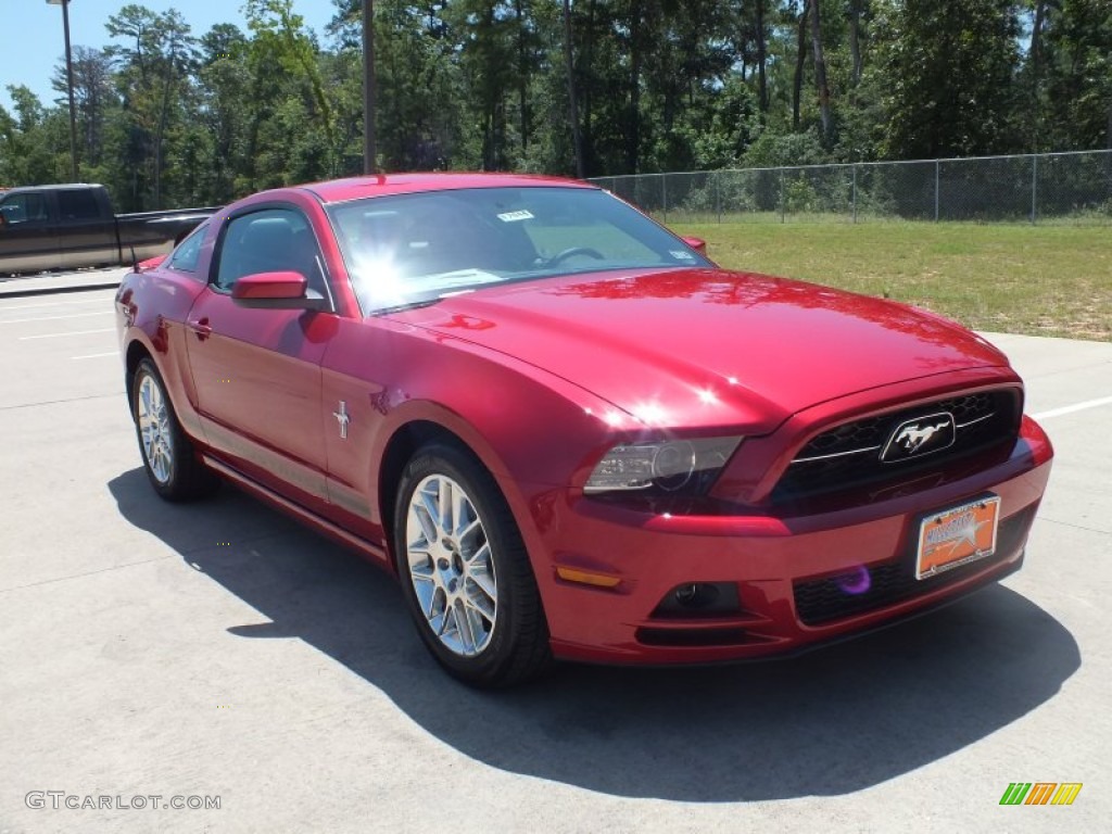 2013 Mustang V6 Premium Coupe - Red Candy Metallic / Charcoal Black photo #1