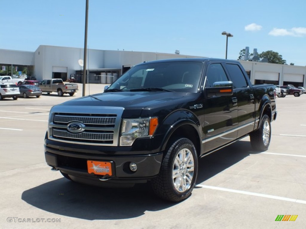 2012 F150 Platinum SuperCrew 4x4 - Tuxedo Black Metallic / Platinum Sienna Brown/Black Leather photo #9