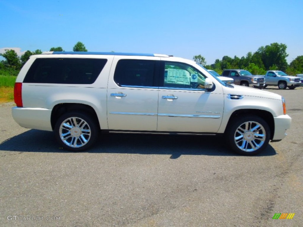 2013 Escalade ESV Platinum AWD - White Diamond Tricoat / Cocoa/Light Linen photo #3