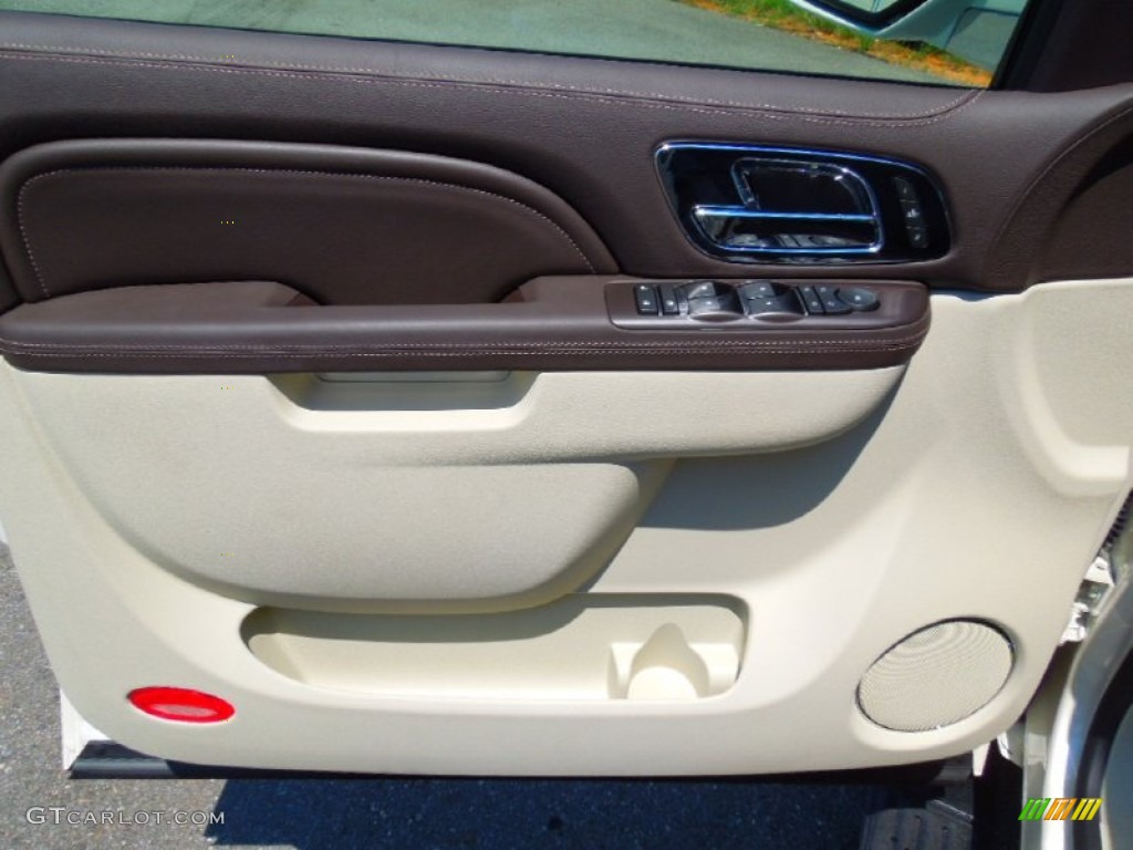 2013 Cadillac Escalade ESV Platinum AWD Cocoa/Light Linen Door Panel Photo #68292224