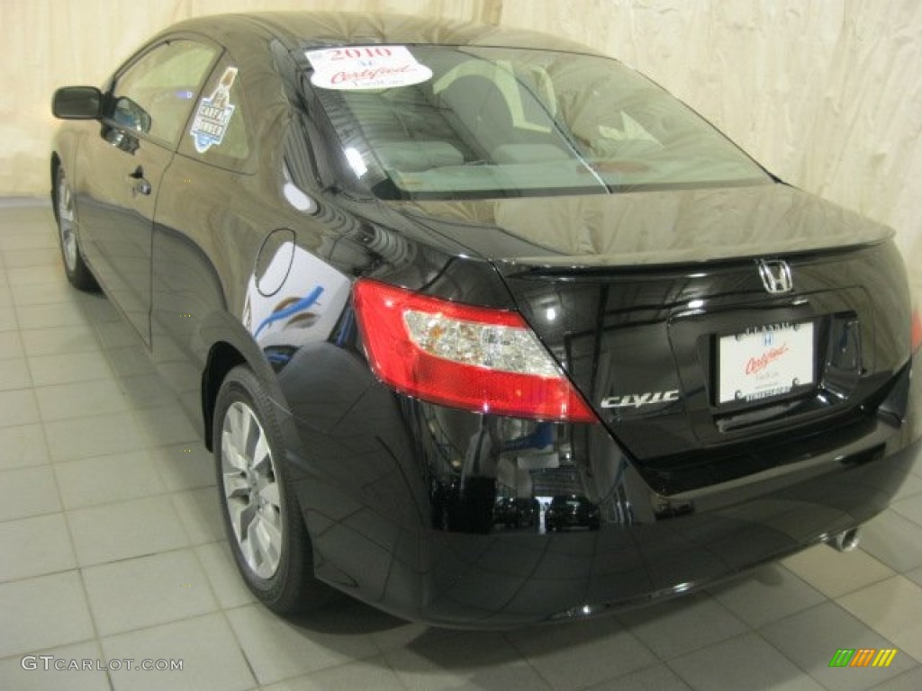 2010 Civic EX-L Coupe - Crystal Black Pearl / Gray photo #6