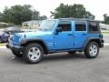 2010 Surf Blue Pearl Jeep Wrangler Unlimited Sport  photo #2