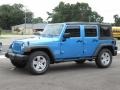 2010 Surf Blue Pearl Jeep Wrangler Unlimited Sport  photo #12