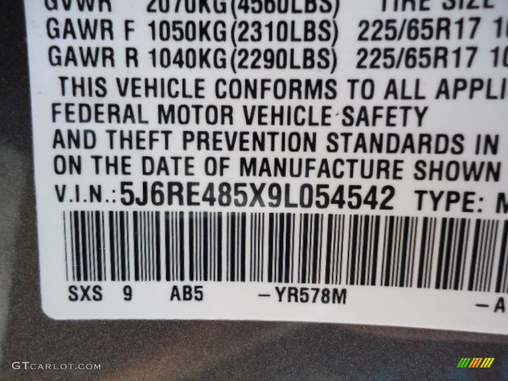 2009 CR-V EX 4WD - Urban Titanium Metallic / Black photo #16