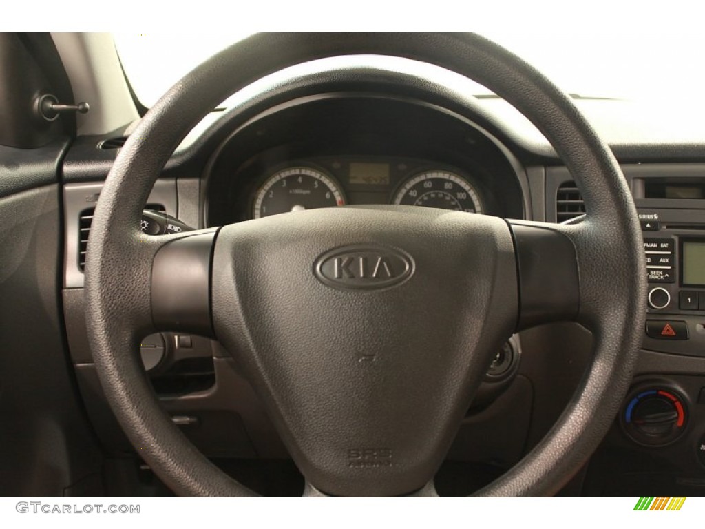 2009 Kia Rio LX Sedan Gray Steering Wheel Photo #68295980