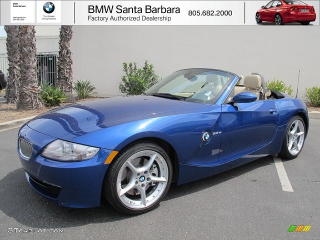 2007 Z4 3.0si Roadster - Montego Blue Metallic / Beige photo #1