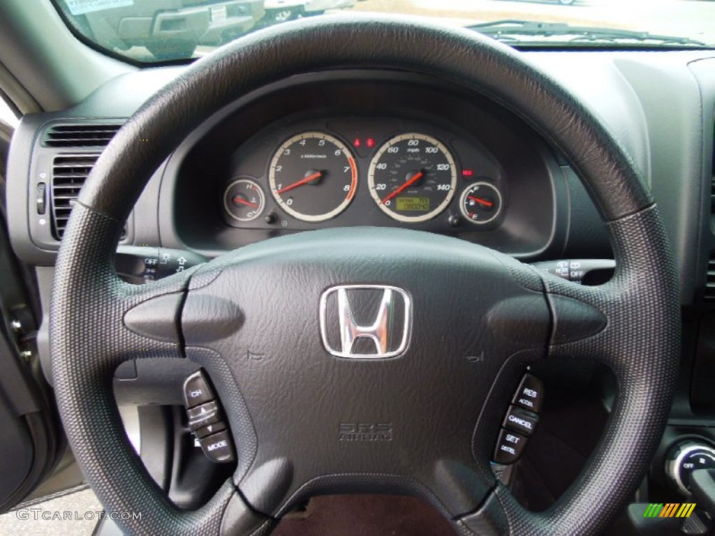 2006 Honda CR-V EX 4WD Black Steering Wheel Photo #68303546
