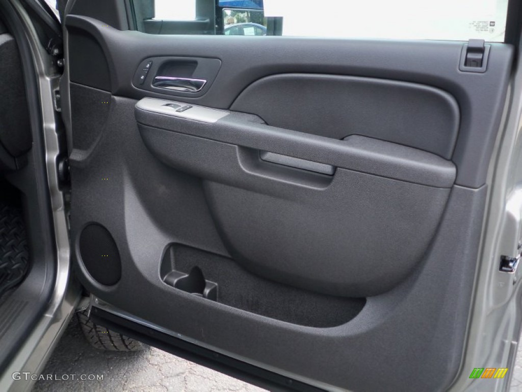 2012 Chevrolet Silverado 2500HD LTZ Crew Cab 4x4 Ebony Door Panel Photo #68303789