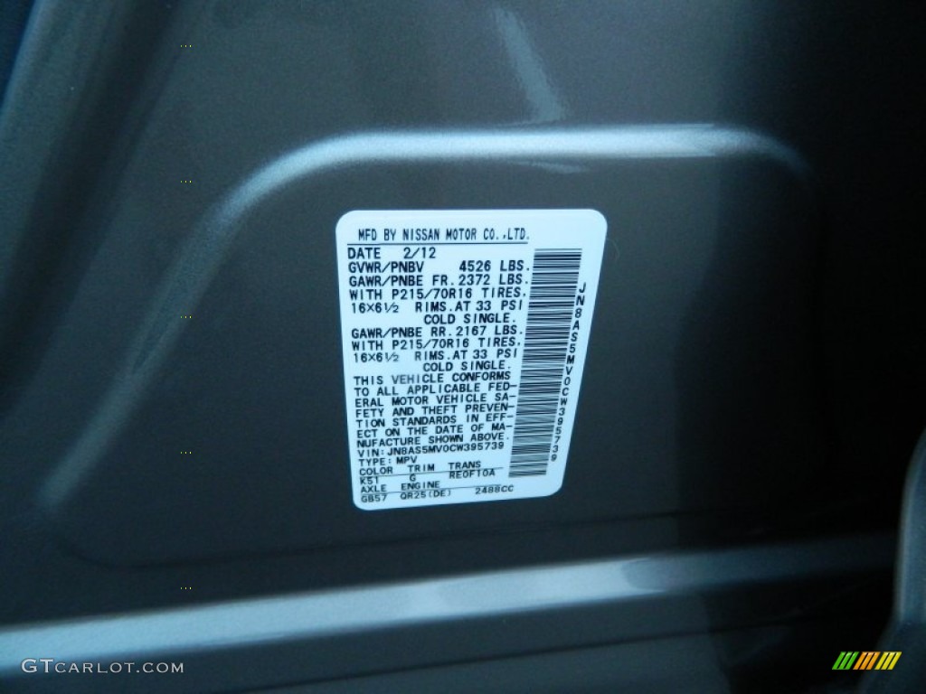 2012 Rogue S AWD - Platinum Graphite / Black photo #28