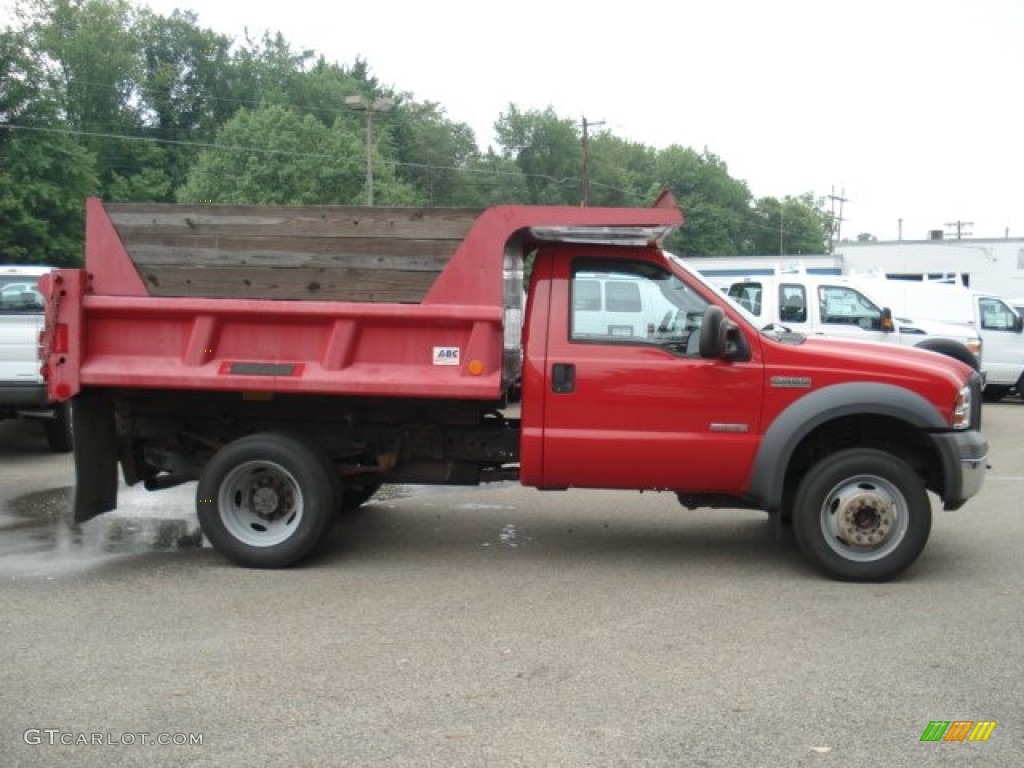 2005 F450 Super Duty XL Regular Cab Dump Truck - Red / Medium Flint photo #1