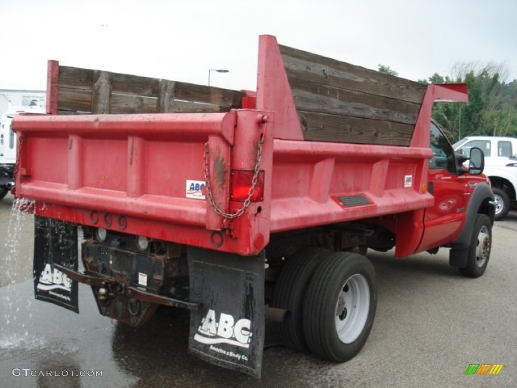 2005 F450 Super Duty XL Regular Cab Dump Truck - Red / Medium Flint photo #6